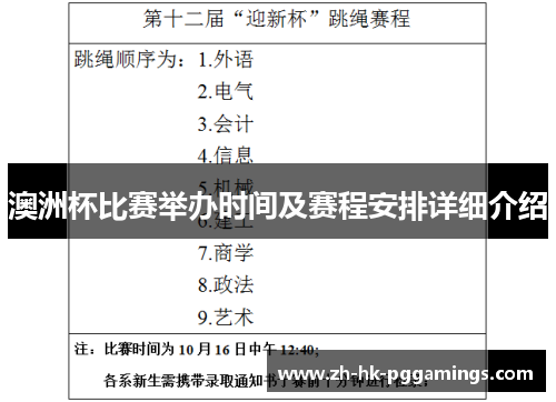 澳洲杯比赛举办时间及赛程安排详细介绍 澳洲杯比赛举办时间及赛程安排详细介绍