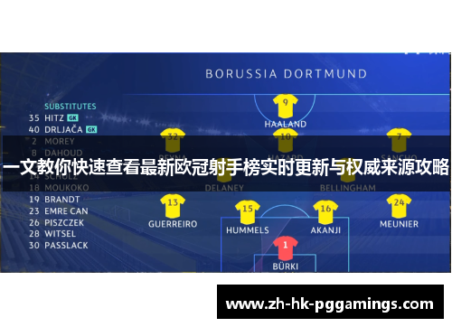 一文教你快速查看最新欧冠射手榜实时更新与权威来源攻略